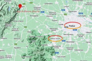 Landkarte westlich von Padua