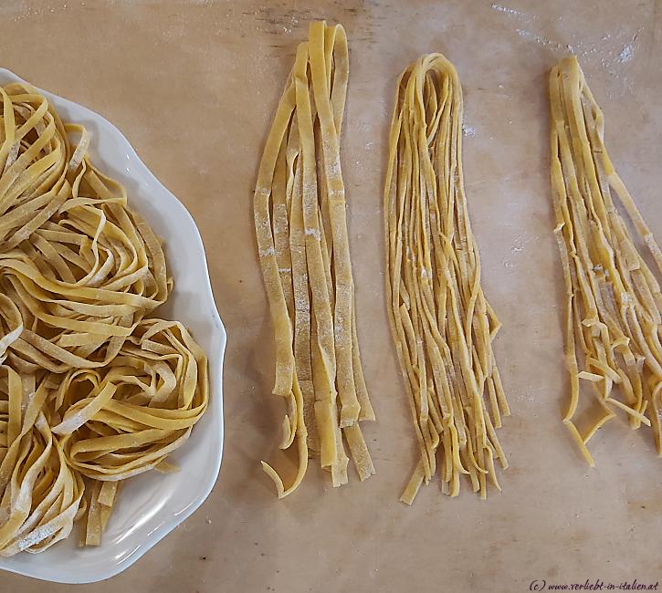 fertige Tagliatelle im La Cerqua