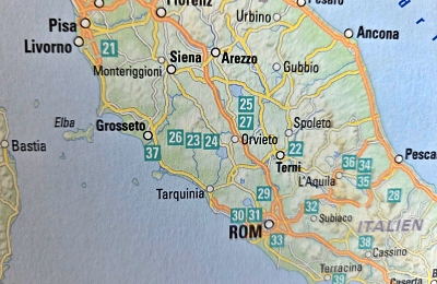 Landkarten Ausschnitt Italien Mitte