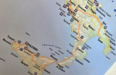 Landkarten Ausschnitt Italien Süd