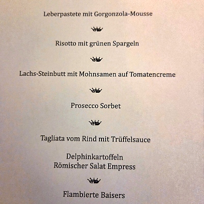 Speisenfolge Dinner