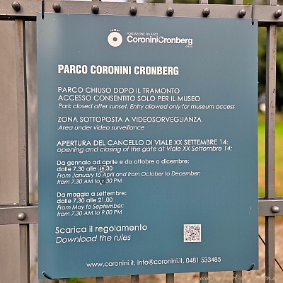 Parkregeln Palazzo Coronini Cronberg