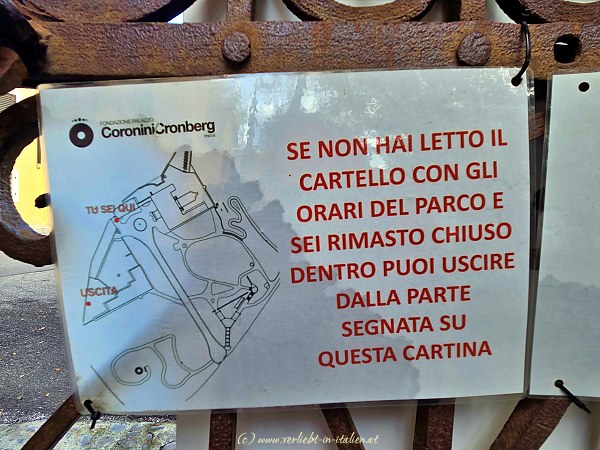 Notausgang Parco Coronini Cronberg